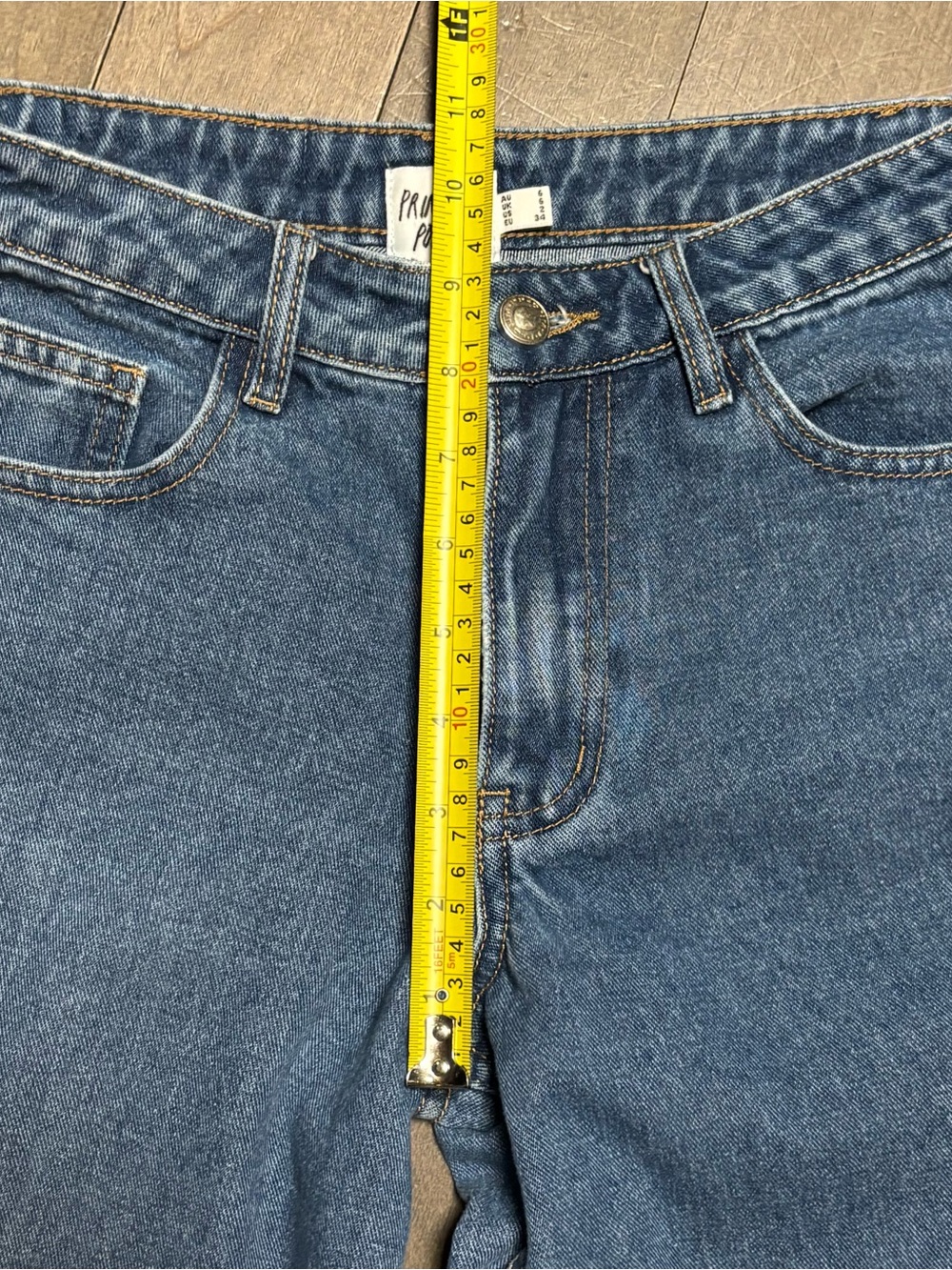 Princess Polly Zephee Wide Leg Jeans US 2 AU 6 Blue High Rise Denim LN - Picture 6 of 12
